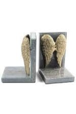 GOLD KANATLI MERMER DESEN KITAP TUTUCU 14x12x19 cm