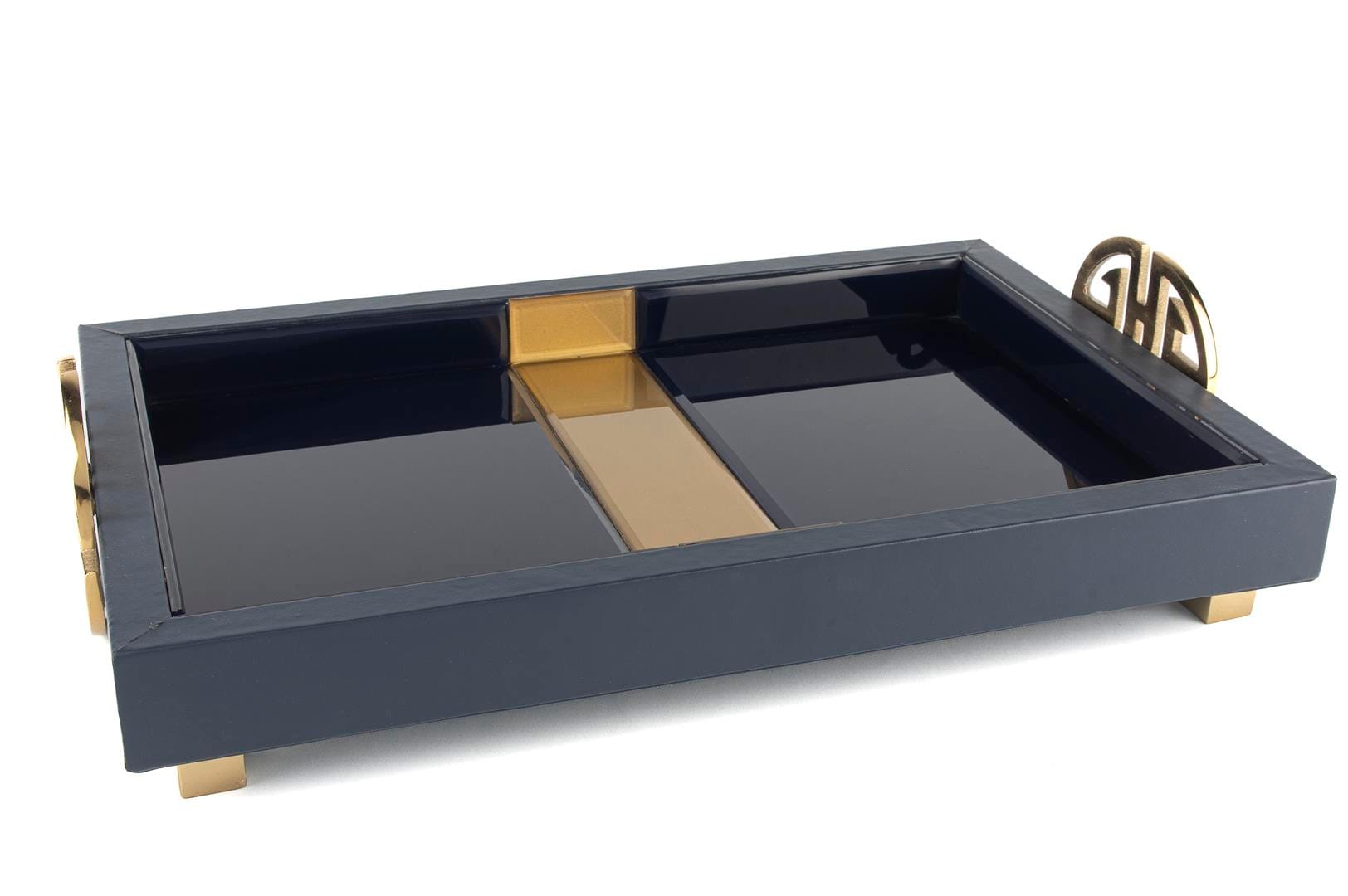 MAVI GOLD CAM TEPSI 38x25x5cm