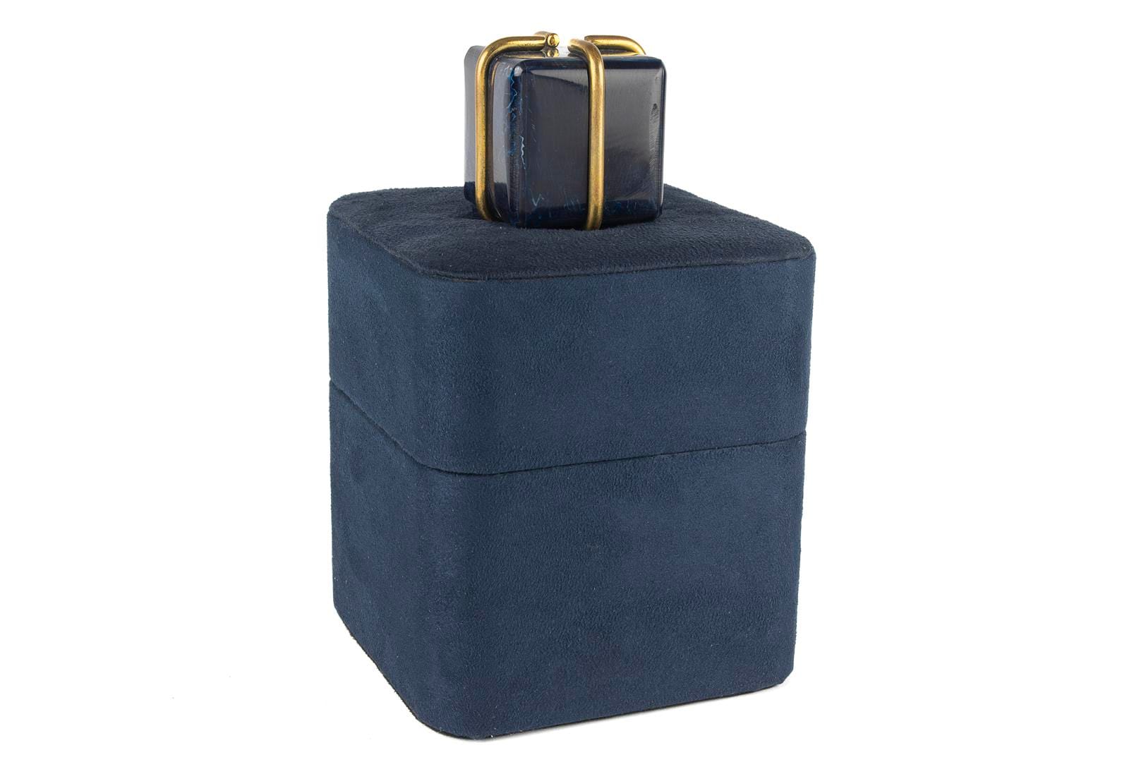 MAVI KADIFE TAKI KUTUSU 12x12x20cm