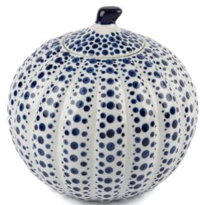 MAVI NOKTALI SERAMIK KUP 19x20 cm