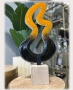 Cam Dekor Turuncu Siyah Traventen Kaideli 25X55 CM