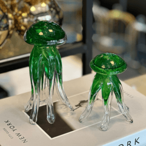 2 Lİ CAM AHTAPOT OBJE YEŞİL