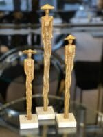 ŞAPKALI KADIN HEYKEL 3LÜ TAKIM ESKİTME