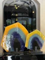 2Lİ ÇOK RENKLİ MERMER KAİDELİ CAM DİSK