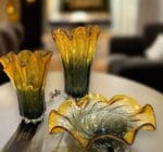 YEŞİL & AMBER CAM LÜX VAZO 29 CM