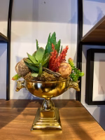 Lion Bowl Gold Vazo Aranjman