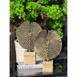 2Lİ DAMARLI YAPRAK OBJE TRAVERTEN ESKİTME